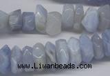 CBC32 15.5 inches 6*13mm faceted nuggets blue chalcedony beads