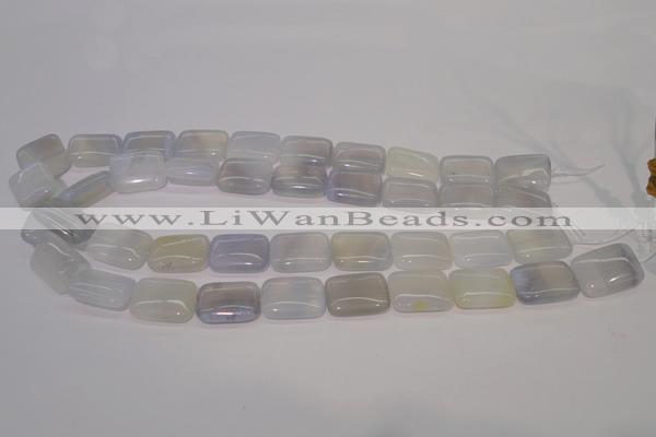 CBC41 15.5 inches 15*20mm rectangle blue chalcedony beads wholesale