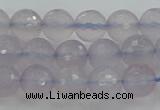 CBC436 15.5 inches 8mm faceted round purple chalcedony beads