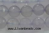 CBC438 15.5 inches 12mm faceted round purple chalcedony beads