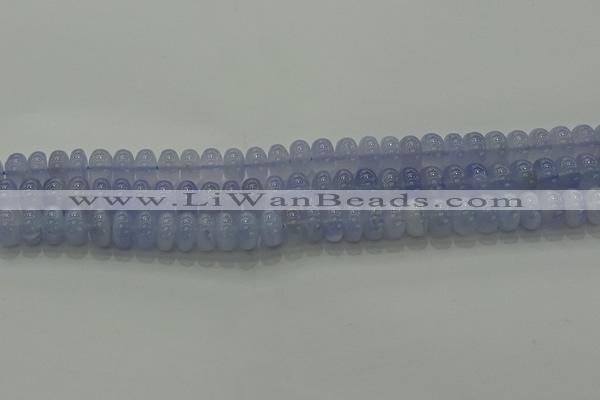 CBC442 15.5 inches 6*10mm rondelle blue chalcedony beads