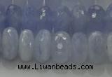 CBC448 15.5 inches 7*12mm faceted rondelle blue chalcedony beads