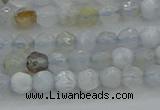 CBC461 15.5 inches 4mm faceted round blue chalcedony gemstone beads