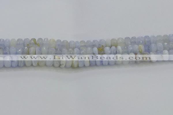 CBC465 15.5 inches 5*8mm faceted rondelle blue chalcedony beads