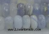 CBC466 15.5 inches 6*10mm faceted rondelle blue chalcedony beads