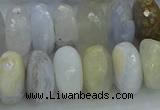 CBC468 15.5 inches 8*14mm faceted rondelle blue chalcedony beads