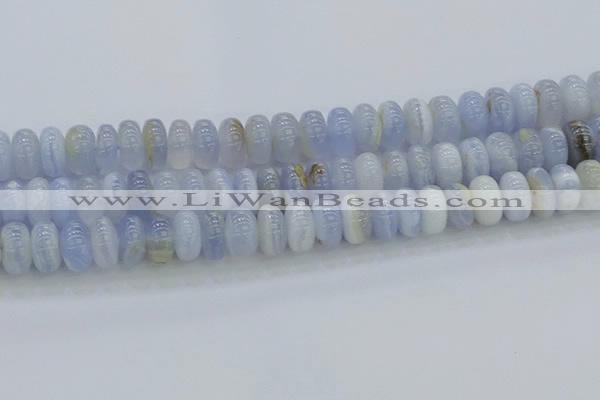 CBC473 15.5 inches 7*12mm rondelle blue chalcedony beads