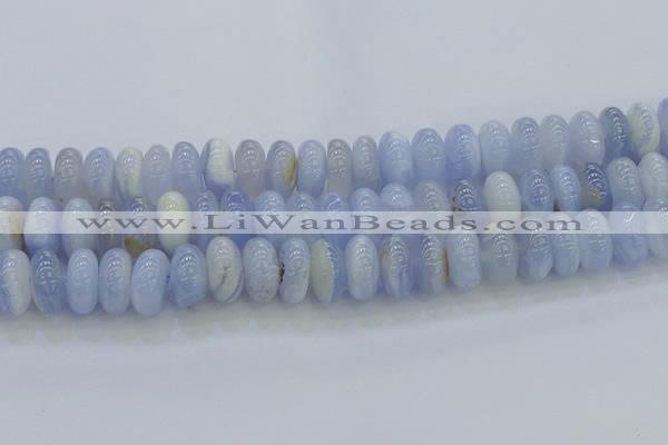 CBC474 15.5 inches 8*14mm rondelle blue chalcedony beads