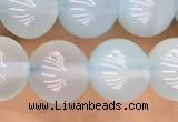 CBC810 15.5 inches 8mm round blue chalcedony gemstone beads