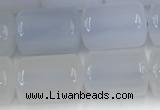 CBC830 15.5 inches 10*14mm tube blue chalcedony gemstone beads