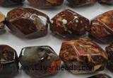 CBD28 15.5 inches 15*24mm faceted nuggets brecciated jasper gemstone beads