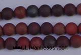 CBD361 15.5 inches 6mm round matte poppy jasper beads wholesale