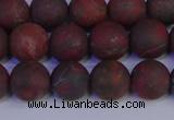 CBD363 15.5 inches 10mm round matte poppy jasper beads wholesale