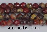 CBD368 15.5 inches 4mm faceted round brecciated jasper beads