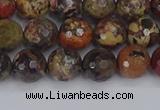 CBD370 15.5 inches 8mm faceted round brecciated jasper beads