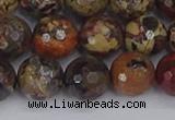 CBD371 15.5 inches 10mm faceted round brecciated jasper beads