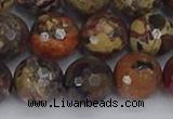 CBD372 15.5 inches 12mm faceted round brecciated jasper beads