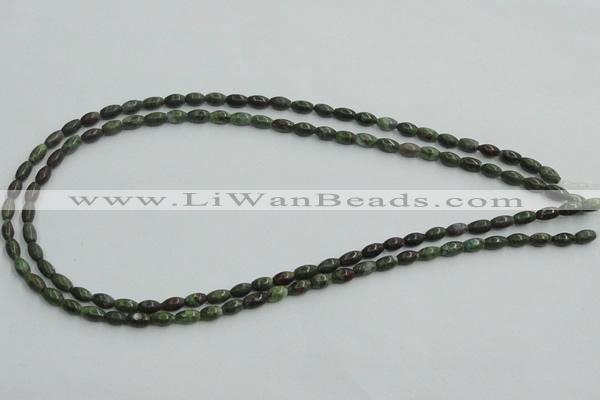 CBG06 15.5 inches 4*6mm rice bronze green gemstone beads wholesale