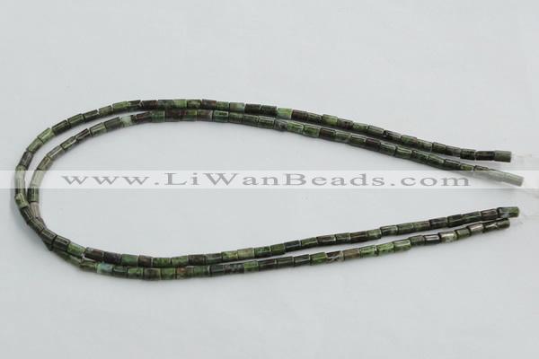 CBG07 15.5 inches 4*6mm cylinder bronze green gemstone beads