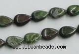 CBG08 15.5 inches 8*12mm flat teardrop bronze green gemstone beads