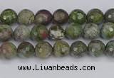 CBG100 15.5 inches 4mm faceted round bronze green gemstone beads