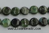 CBG12 15.5 inches 8mm flat round bronze green gemstone beads