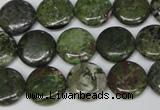 CBG36 15.5 inches 16mm flat round bronze green gemstone beads