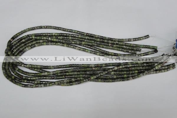 CBG74 15.5 inches 3*4mm heishi bronze green gemstone beads