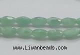 CBJ12 15.5 inches 6*10mm faceted rice jade beads wholesale