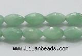 CBJ14 15.5 inches 8*12mm faceted rice jade beads wholesale