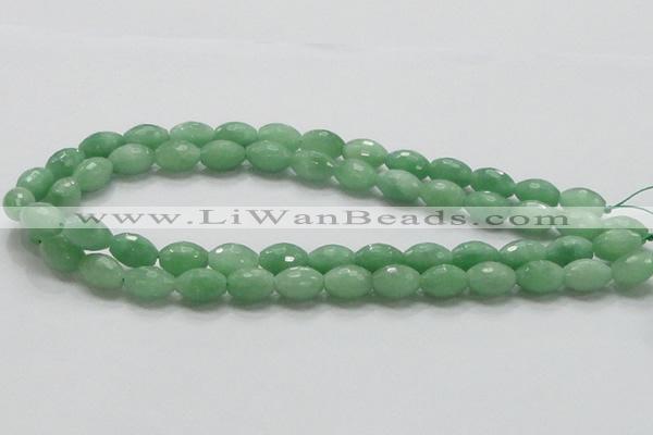 CBJ15 15.5 inches 10*15mm faceted rice jade beads wholesale