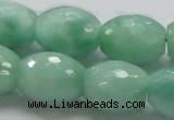 CBJ18 15.5 inches 15*20mm faceted rice jade beads wholesale