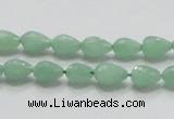 CBJ19 15.5 inches 6*10mm faceted teardrop jade beads wholesale