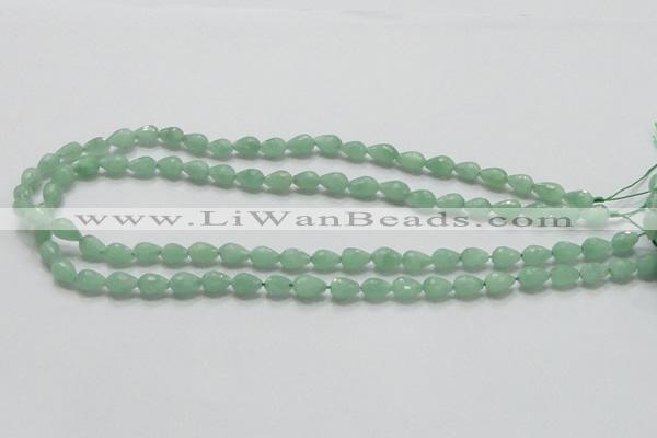 CBJ19 15.5 inches 6*10mm faceted teardrop jade beads wholesale