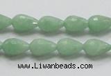 CBJ20 15.5 inches 8*12mm faceted teardrop jade beads wholesale