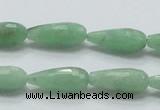 CBJ25 15.5 inches 8*20mm faceted teardrop jade beads wholesale