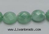 CBJ37 15.5 inches 15mm faceted flat round jade beads wholesale