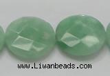 CBJ39 15.5 inches 25mm faceted flat round jade beads wholesale