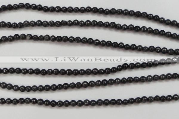 CBJ501 15.5 inches 4mm round black jade beads wholesale