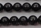 CBJ657 15.5 inches 8mm round black jade beads wholesale