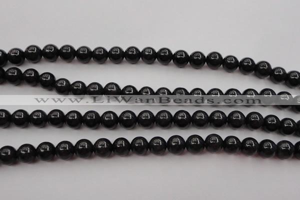 CBJ657 15.5 inches 8mm round black jade beads wholesale