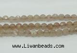 CBQ210 15.5 inches 4mm faceted round strawberry quartz beads