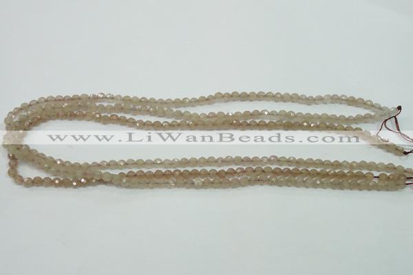 CBQ210 15.5 inches 4mm faceted round strawberry quartz beads