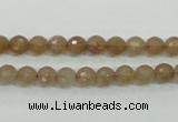 CBQ211 15.5 inches 6mm faceted round strawberry quartz beads