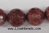 CBQ218 15.5 inches 20mm faceted round strawberry quartz beads