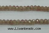 CBQ222 15.5 inches 4*6mm faceted rondelle strawberry quartz beads