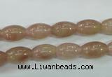 CBQ225 15.5 inches 8*12mm rice strawberry quartz beads