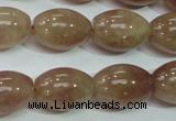 CBQ227 15.5 inches 13*18mm rice strawberry quartz beads