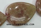 CBQ239 15.5 inches 30*40mm flat teardrop strawberry quartz beads