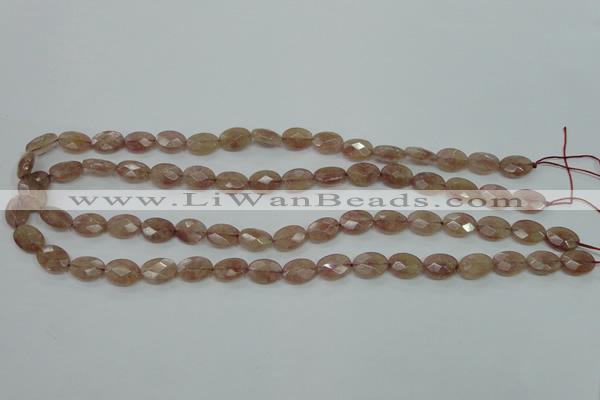 CBQ250 15.5 inches 8.5*12mm faceted oval strawberry quartz beads